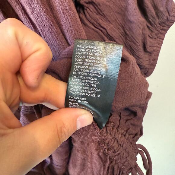 Urban Outfitters Women's 3/4 Sleeve Romper Ruched Side Brown Size Medium - Picture 6 of 8